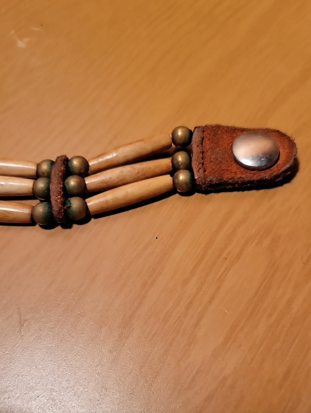 Vintage Indigenous Hairpipe Bone 3 Row Bracelet